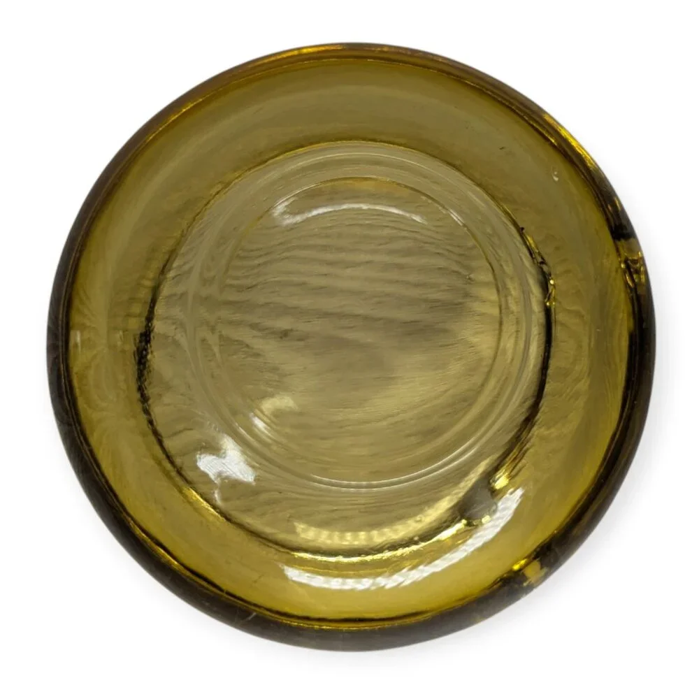 Vintage Amber Glass Round Ashtray 4